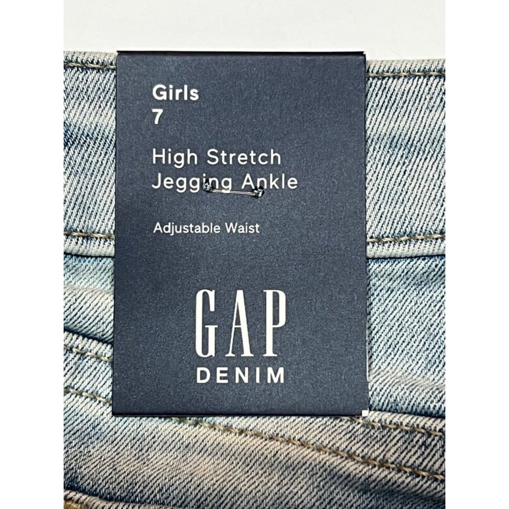 NWT GAP Girls High Stretch Jegging Ankle Jeans Sz 7 Light Wash #543383 - Picture 3 of 7